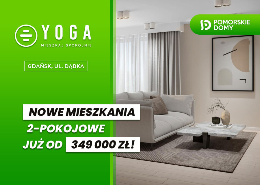 YOGA - nowe mieszkanie 2-pokojowe (37,90 m2) z balkonem!
