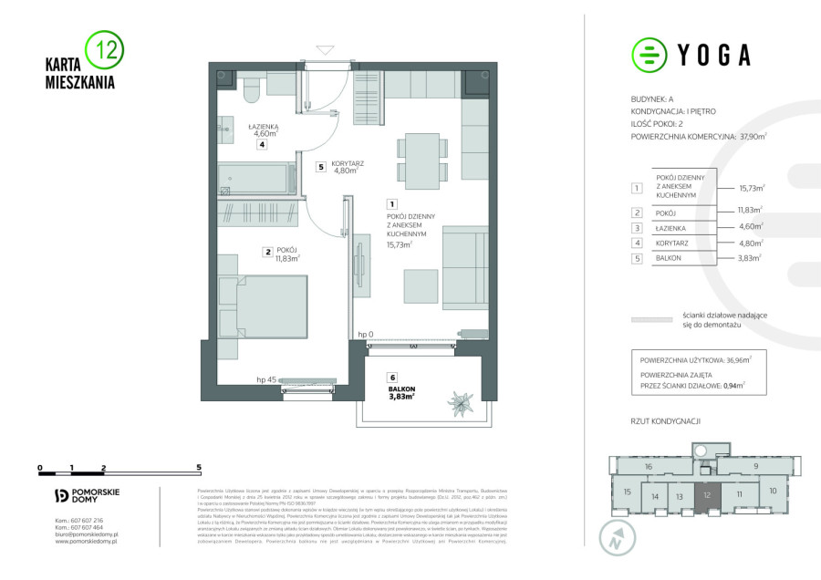 YOGA - nowe mieszkanie 2-pokojowe (37,90 m2) z balkonem!: zdjęcie 91765217