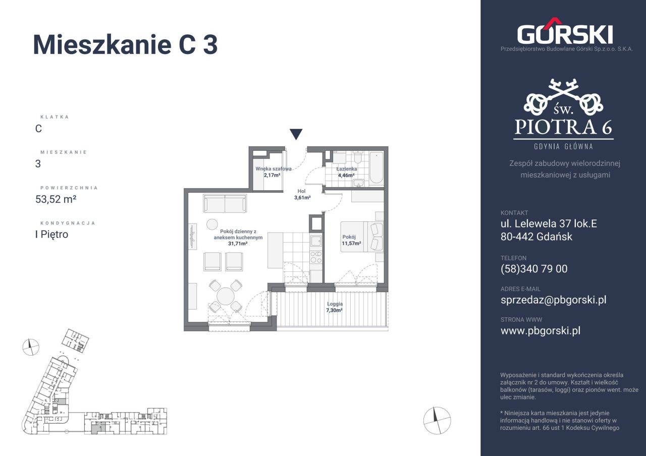 mieszkanie C3 Św. Piotra 53.52m2: zdjęcie 93192000