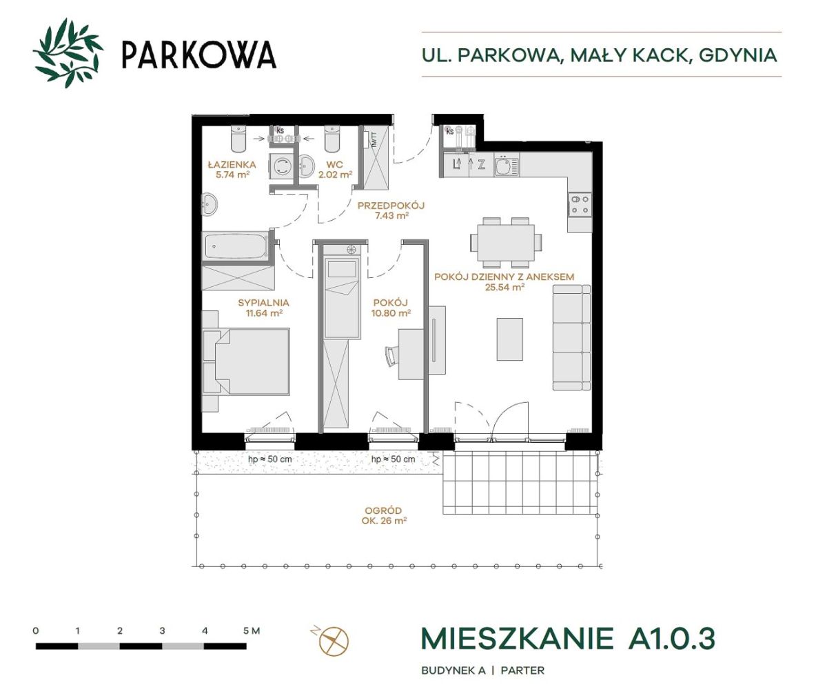 Parkowa Gdynia - 3 pokoje - mieszkanie A1.0.3: zdjęcie 93138443