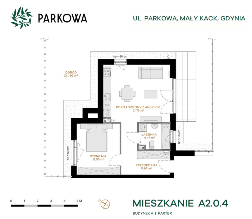 Parkowa Gdynia - 2 pokojowe z ogrodem - mieszkanie A2.0.4: zdjęcie 91997893