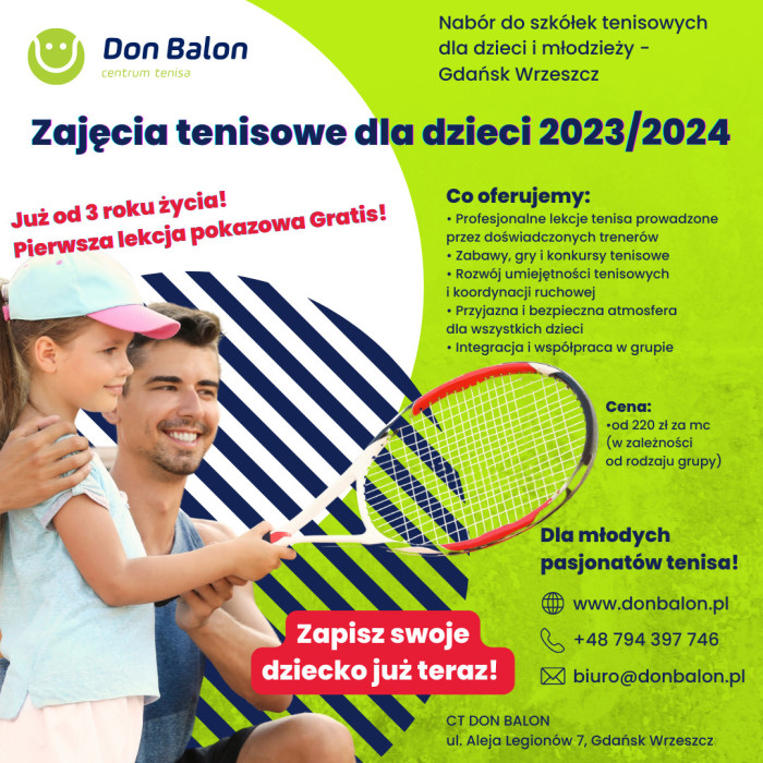 Nauka gry w tenisa dla dzieci i młodzieży w Centrum Tenisa Don Balon: zdjęcie 92220124