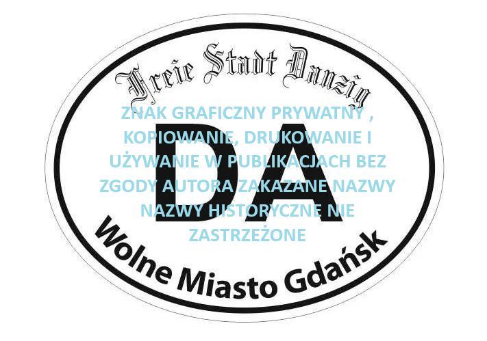 Naklejka Wolne Miasto Gdańsk - DA na auto i do identyfikacji walizek: zdjecie 97186539