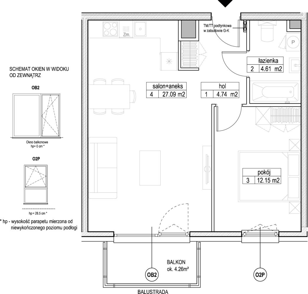 INPRO S.A. - Atut - mieszkanie 2-pok. 48.59 m2: zdjęcie 94244675