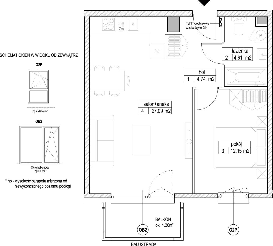 INPRO S.A. - Atut - mieszkanie 2-pok. 48.59 m2: zdjęcie 94244950