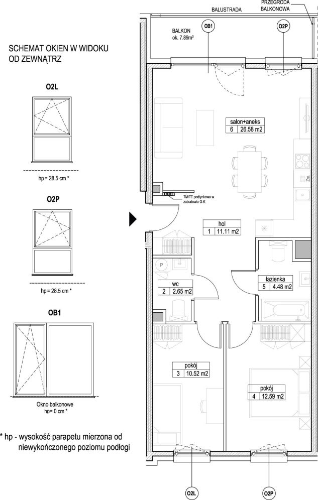 INPRO S.A. - Atut - mieszkanie 3-pok. 67.93 m2 łazienka i oddzielna toaleta: zdjęcie 94245081