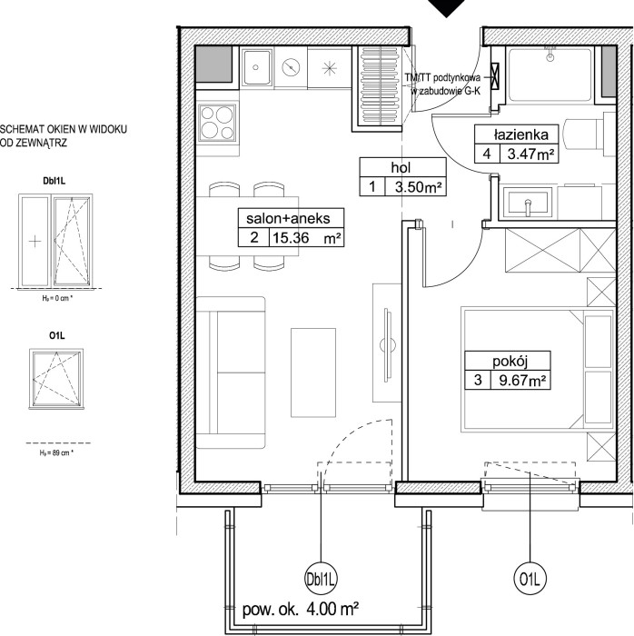 INPRO S.A. - Atut - mieszkanie 2-pok. 32.00 m2: zdjęcie 92419599
