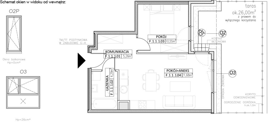 INPRO S.A. - Koncept - mieszkanie 2-pok. 41.78 m2 taras: zdjęcie 92320105