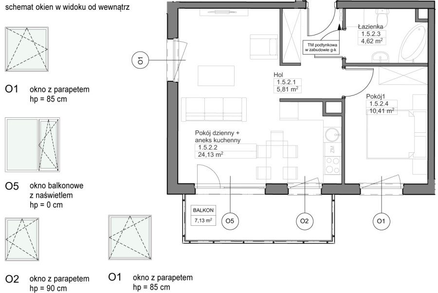 INPRO S.A. - OPTIMA - mieszkanie 2-pok. 44.97 m2: zdjęcie 92678487