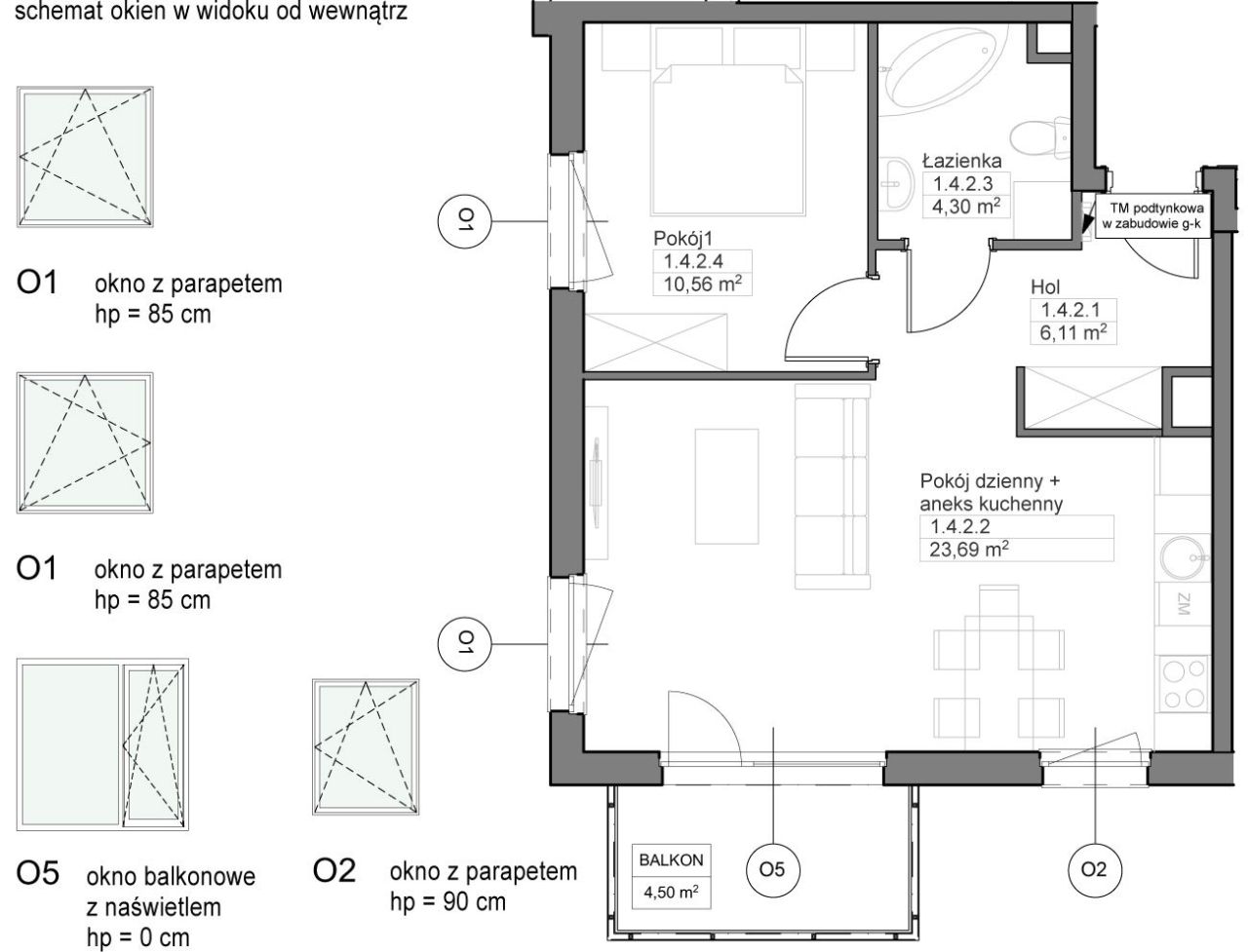 INPRO S.A. - OPTIMA - mieszkanie 2-pok. 44.66 m2: zdjęcie 94258299