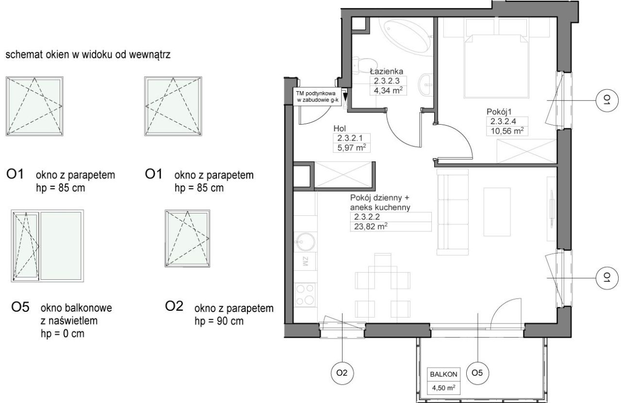 INPRO S.A. - OPTIMA - mieszkanie 2-pok. 44.69 m2: zdjęcie 94258588