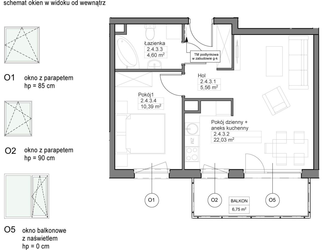 INPRO S.A. - OPTIMA - mieszkanie 2-pok. 42.58 m2: zdjęcie 94258695