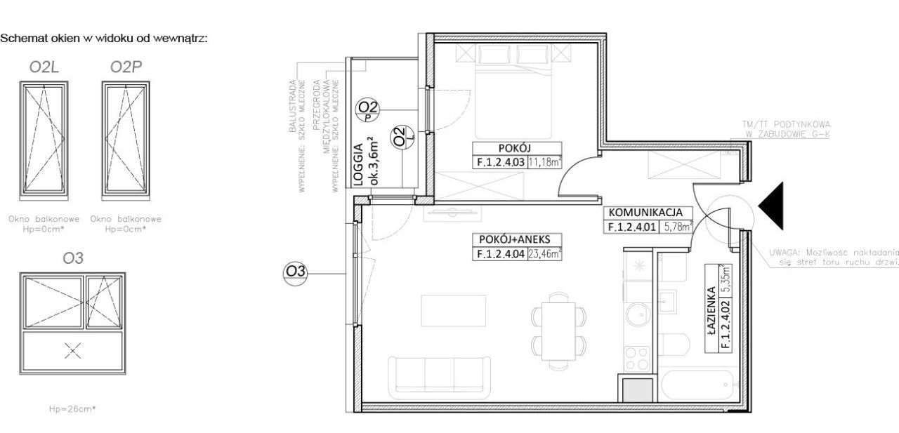 INPRO S.A. - Koncept - mieszkanie 2-pok. 45.77 m2: zdjęcie 94252055