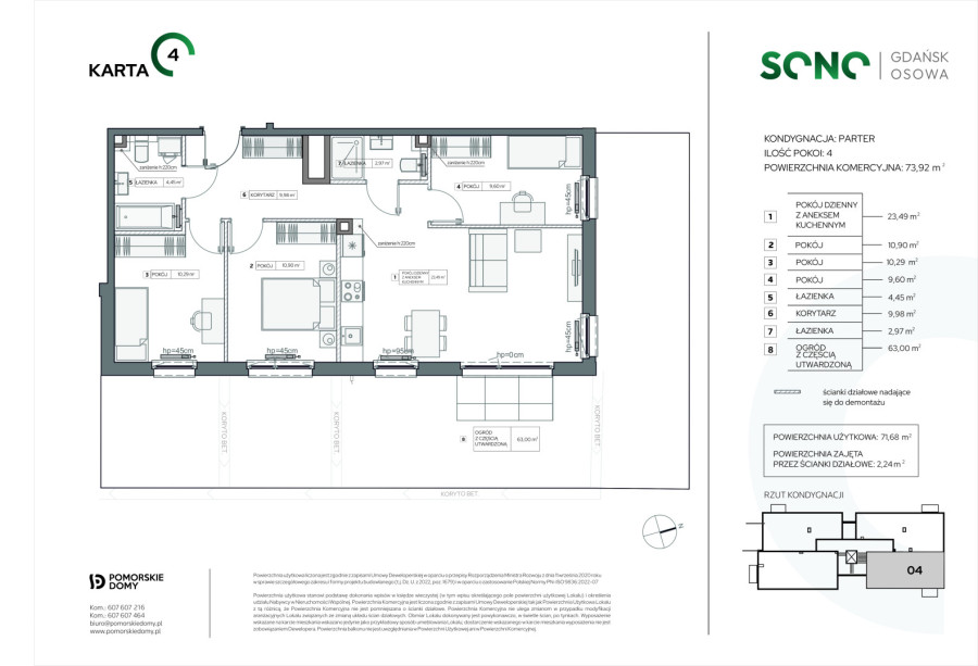 Nowość: SONO - nowe mieszkanie 4-pokojowe (73,92 m2) z ogrodem!: zdjęcie 92474805