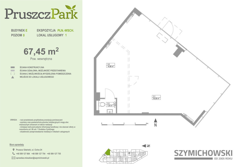 Pruszcz Park - Lokal Usługowy E.A.1 67,45 m2, Pruszcz Gdański: zdjęcie 92522633