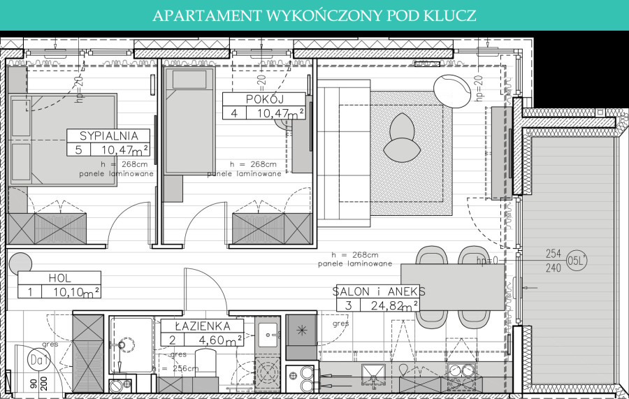 Remedium - apartament A.1.2 - Apartament inwestycyjny wykończony pod klucz: zdjęcie 92657915