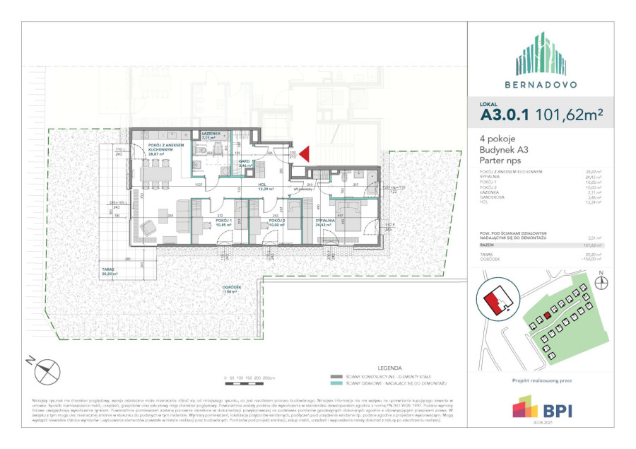 Bernadovo - Mieszkanie 4 - pokojowe, 101,62 m2, Gdynia: zdjęcie 92562937