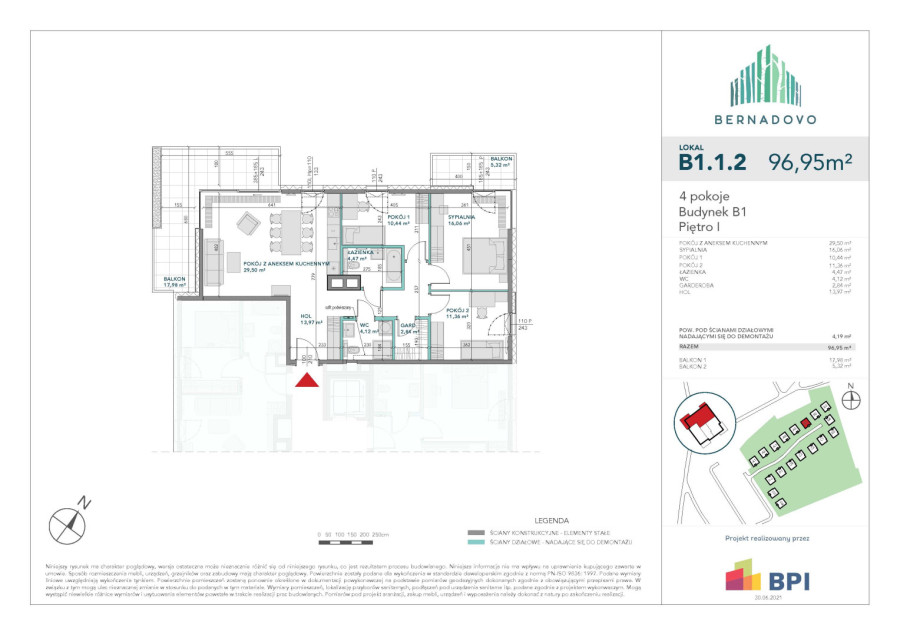 Bernadovo - Mieszkanie 4 - pokojowe, 96,95 m2, Gdynia: zdjęcie 92563004