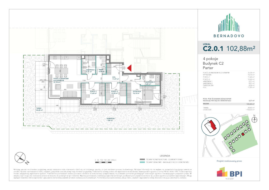 Bernadovo - Mieszkanie 4 - pokojowe, 102,88 m2, Gdynia: zdjęcie 92563035