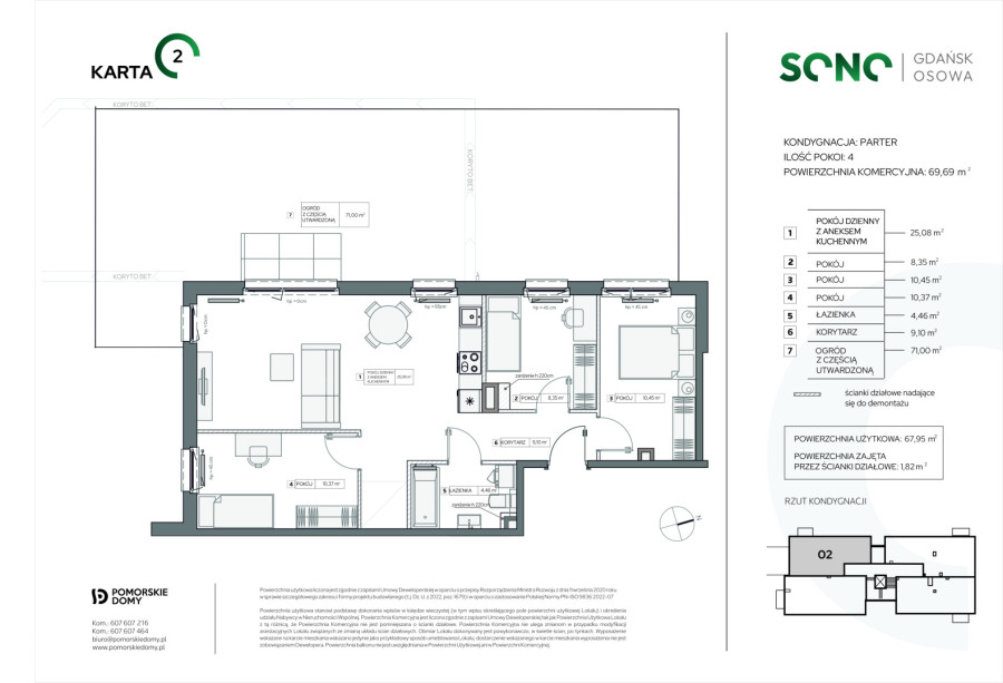 SONO - mieszkanie 4-pokojowe (69,69 m2) z ogrodem!: zdjęcie 92640610