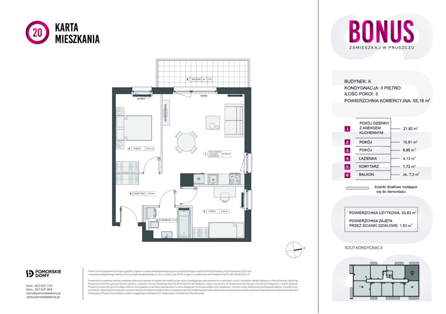 Bonus - nowe mieszkanie 3-pokojowe (55,16 m2) - sprawdź!: zdjęcie 92640742
