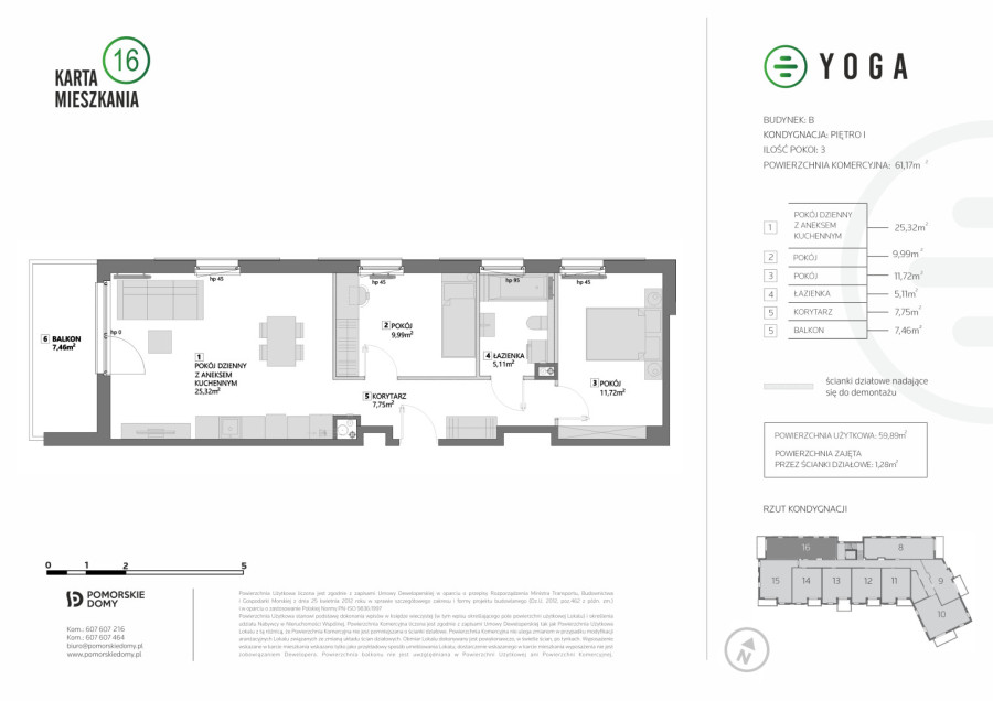 YOGA - 3-pokojowe (61,17 m2) mieszkanie z dużym balkonem!: zdjęcie 92816477