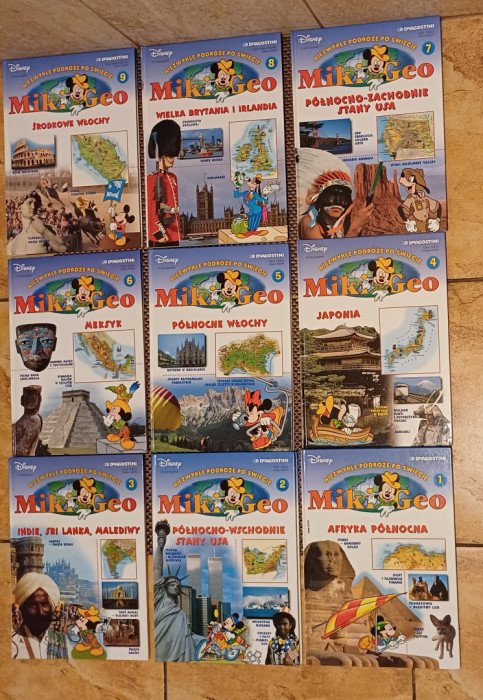 Miki Geo Disney zestaw 8 książek Niezwykłe podróże po świecie