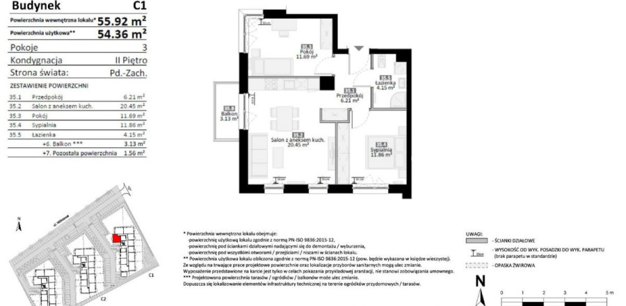 Trzypokojowe mieszkanie na trzecim piętrze: zdjęcie 94019808
