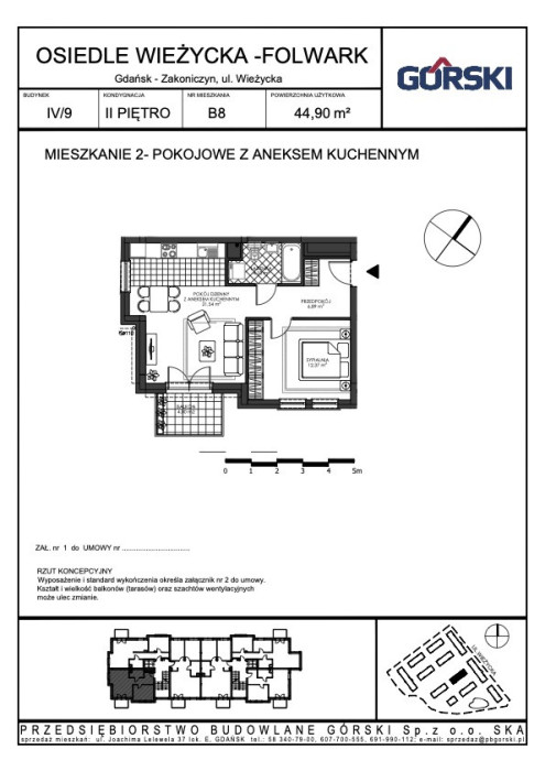 mieszkanie B8 Wieżycka Folwark 44.90m2: zdjęcie 92772190