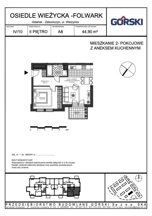 mieszkanie A8 Wieżycka Folwark 44.90m2: zdjęcie 92772514