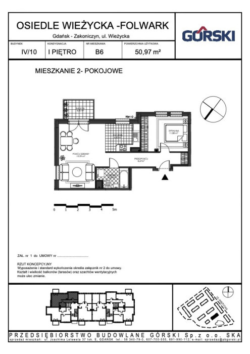 mieszkanie B6 Wieżycka Folwark 50.97m2: zdjęcie 92772548