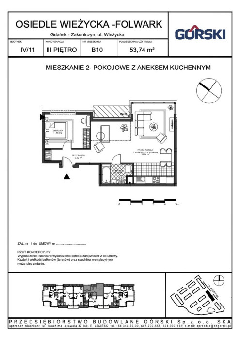 mieszkanie B10 Wieżycka Folwark 53.74m2: zdjęcie 92773832