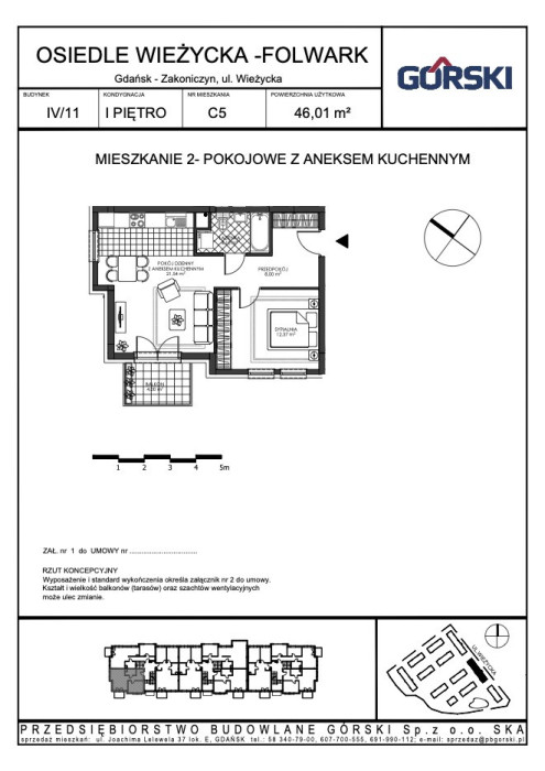 mieszkanie C5 Wieżycka Folwark 46.01m2: zdjęcie 92773854