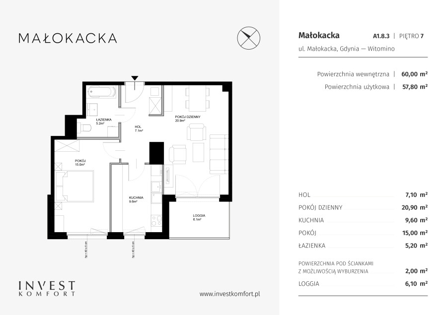 Mieszkanie Małokacka A1.8.3: zdjęcie 92792532