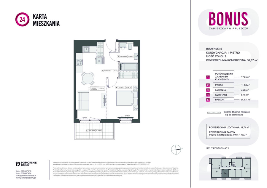 Bonus - 2-pokojowe (39,87 m2) mieszkanie z balkonem!: zdjęcie 92808568