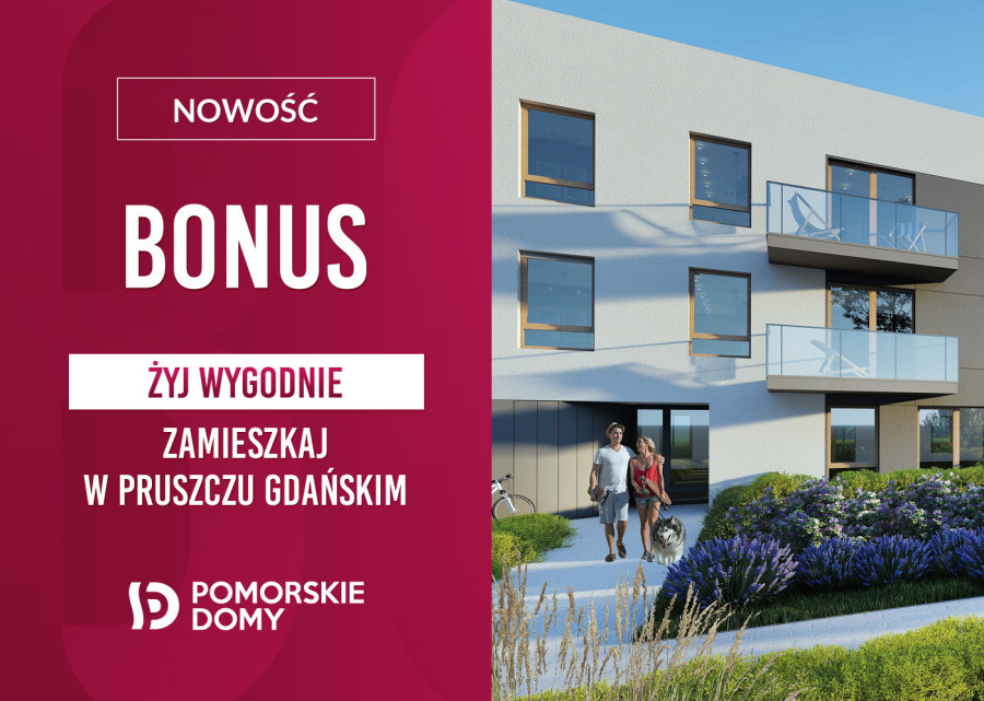 Bonus - 3-pokojowe (55,16 m2) mieszkanie z dużym balkonem!