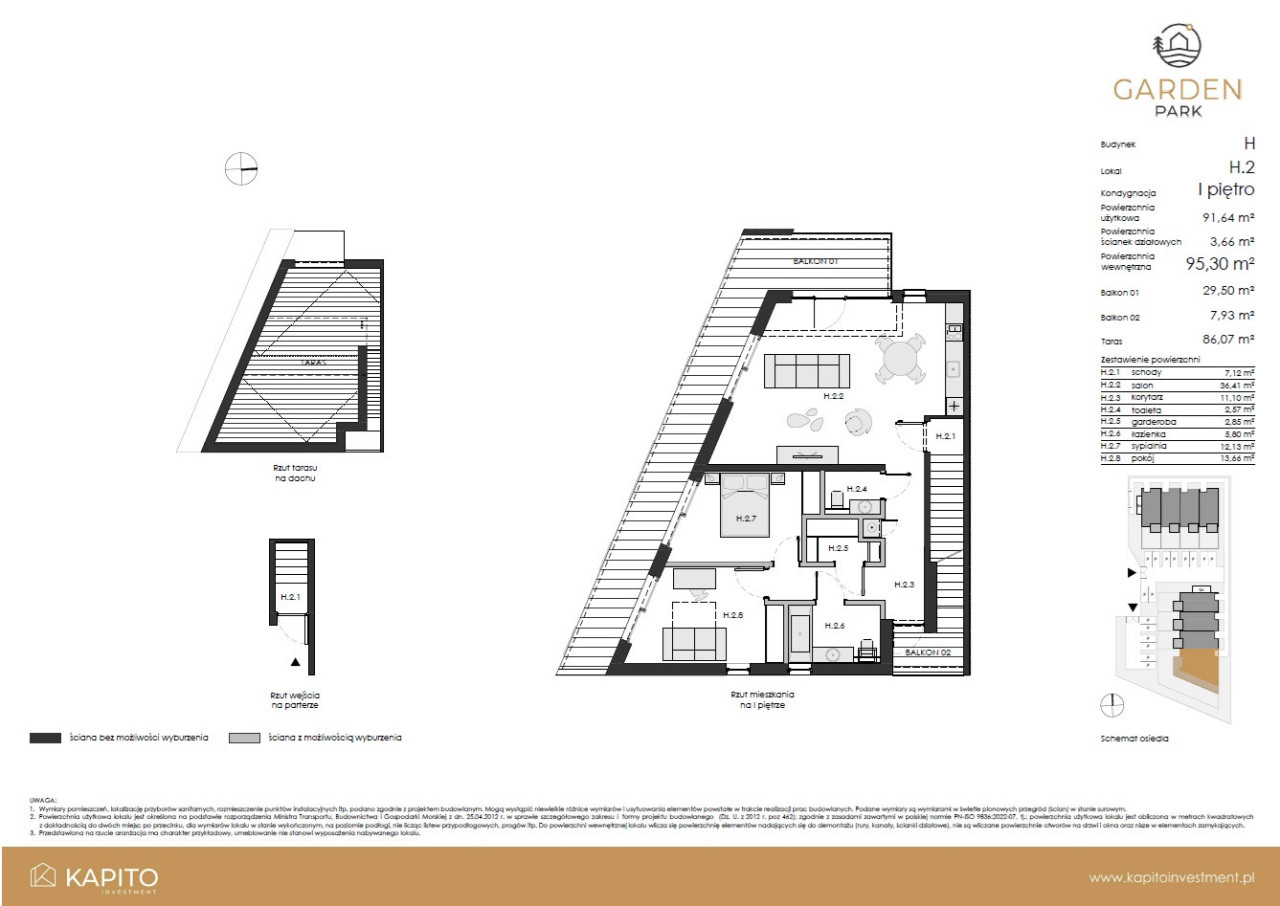 Apartament 95m2 z prywatnym tarasem na dachu: zdjęcie 92841653