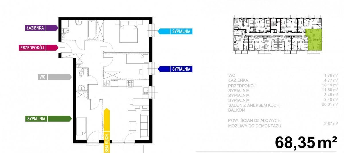 Czteropokowe mieszkanie na pierwszym piętrze!: zdjęcie 93842086