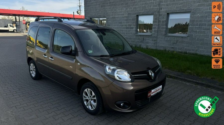 Renault Kangoo 1.2 benzyna bogato wyposażony serwis aso bezwypadek 1 rok gwarancji