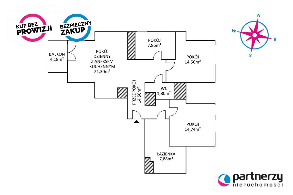 Apartament w stanie deweloperskim w sercu miasta: zdjęcie 92957113