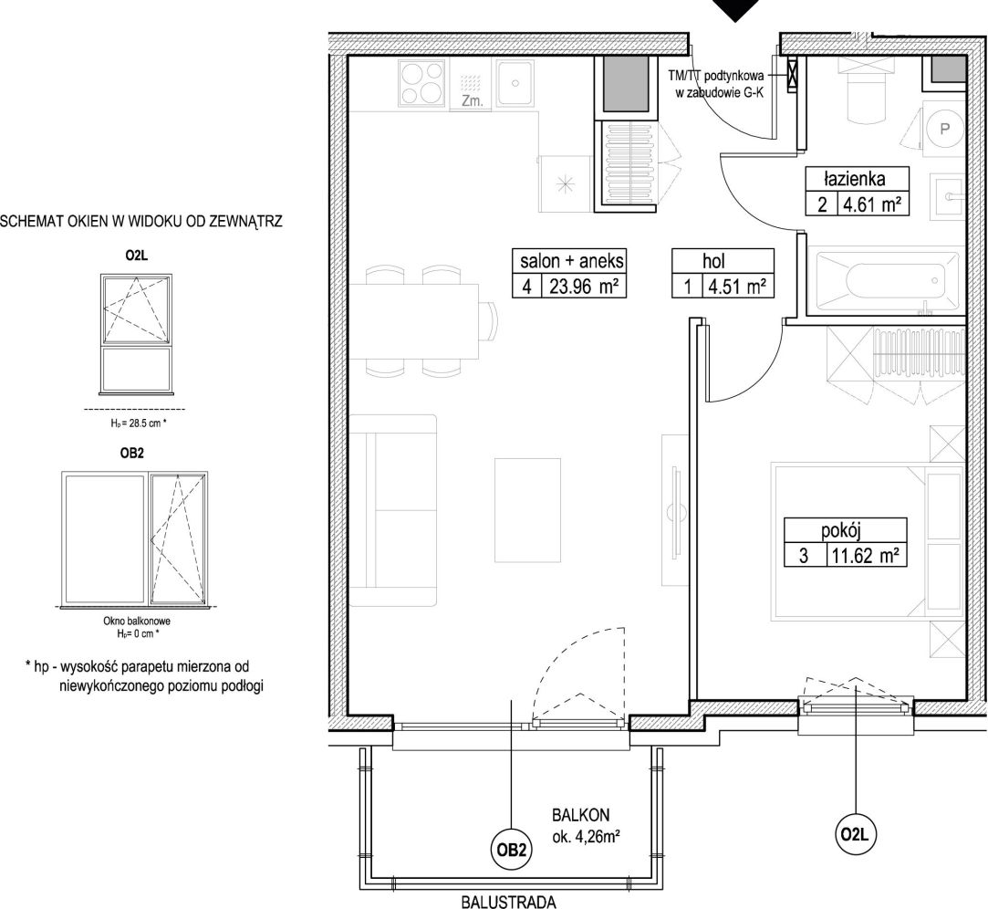 INPRO S.A. - Atut - mieszkanie 2-pok. 44.70 m2 letnia wyprzedaż: zdjęcie 94242025