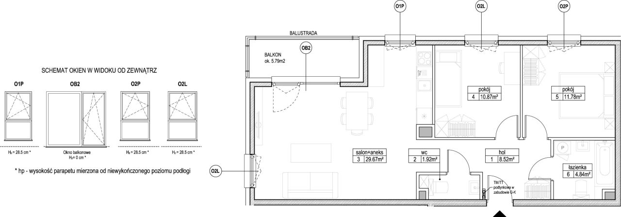 INPRO S.A. - Atut - mieszkanie 3-pok. 67.60 m2 łazienka i oddzielna toaleta: zdjęcie 94246253