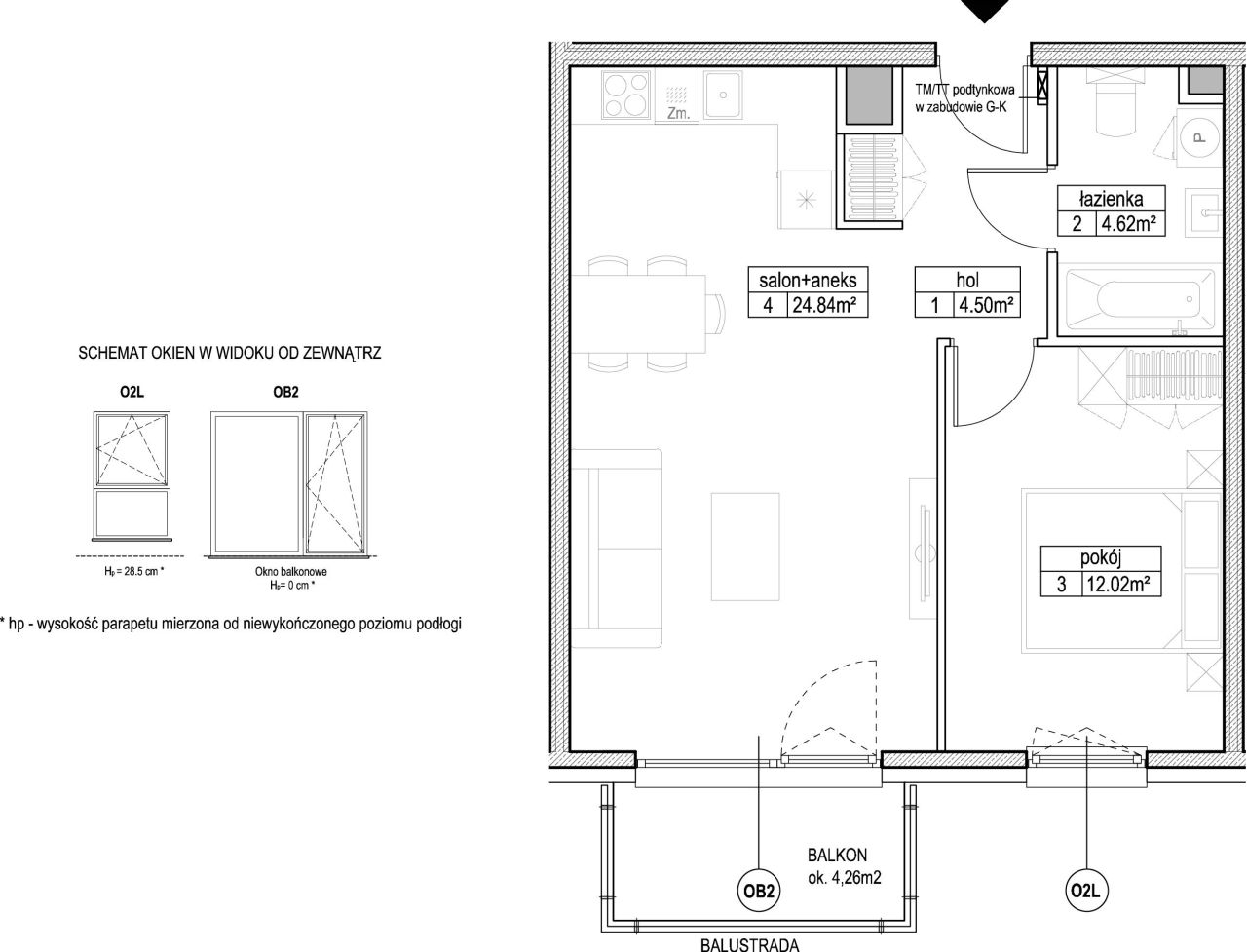 INPRO S.A. - Atut - mieszkanie 2-pok. 45.98 m2: zdjęcie 94246318
