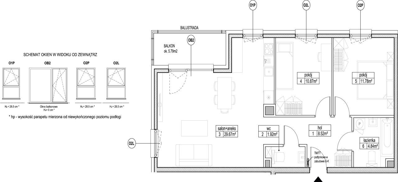 INPRO S.A. - Atut - mieszkanie 3-pok. 67.80 m2 łazienka i oddzielna toaleta: zdjęcie 94246360