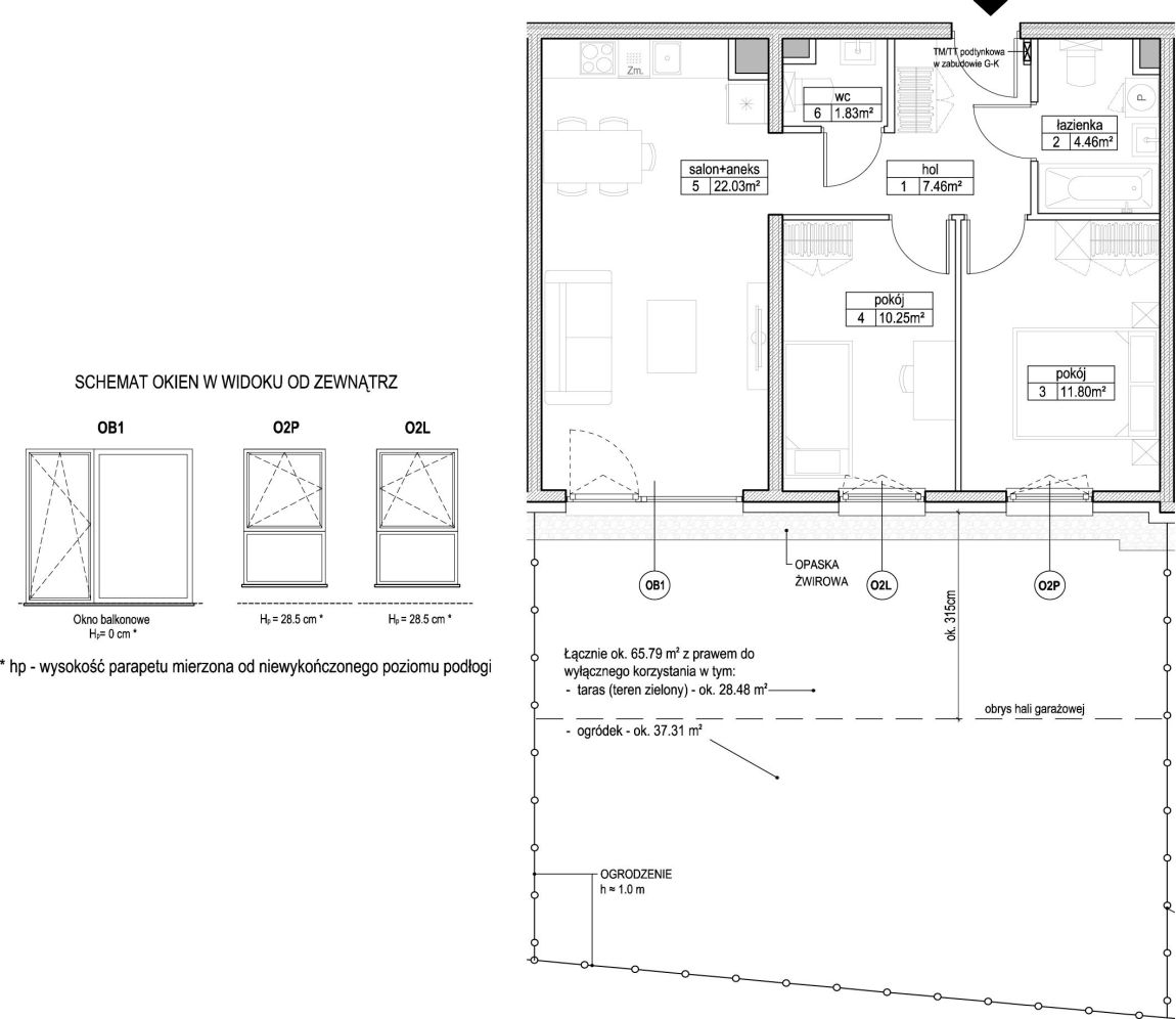 INPRO S.A. - Atut - mieszkanie 3-pok. 57.83 m2 ogródek, taras (teren zielony), łazienka i oddzielna toaleta: zdjęcie 94246507