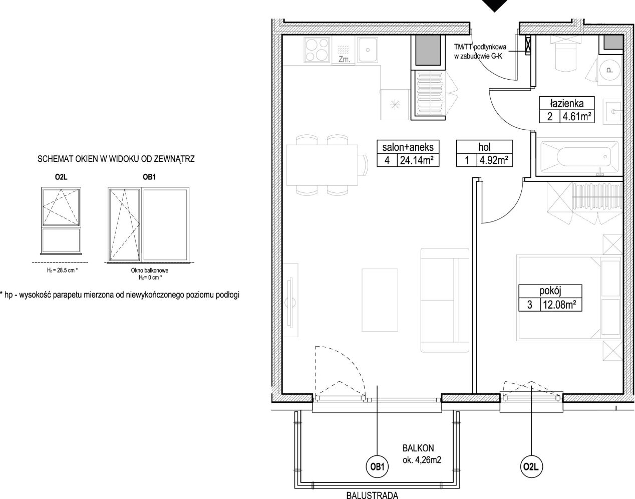 INPRO S.A. - Atut - mieszkanie 2-pok. 45.75 m2: zdjęcie 94246552