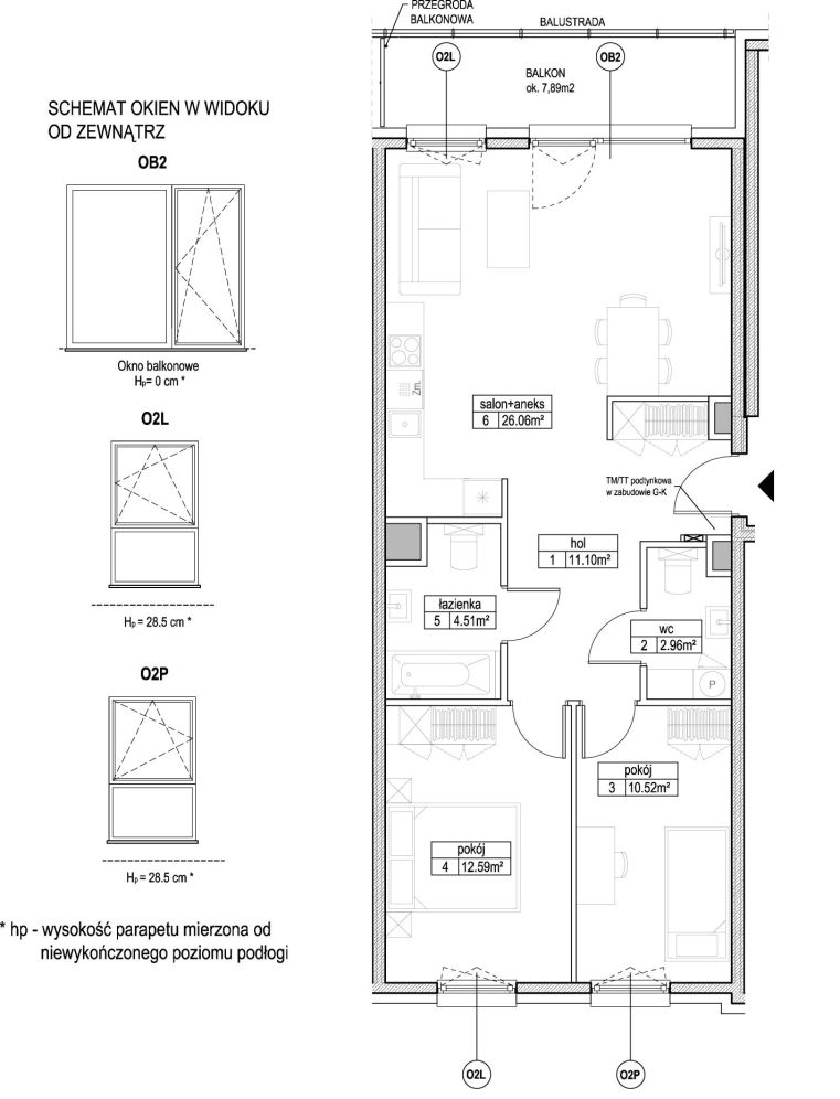 INPRO S.A. - Atut - mieszkanie 3-pok. 67.74 m2 łazienka i oddzielna toaleta: zdjęcie 94246575