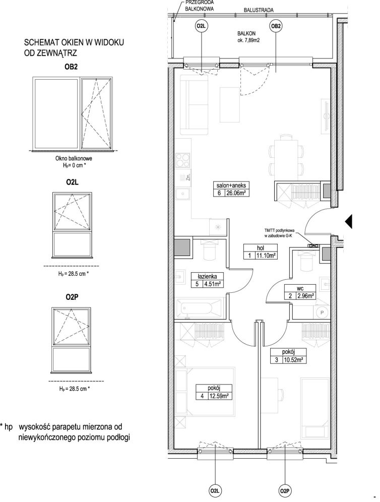 INPRO S.A. - Atut - mieszkanie 3-pok. 67.74 m2 łazienka i oddzielna toaleta: zdjęcie 94246635