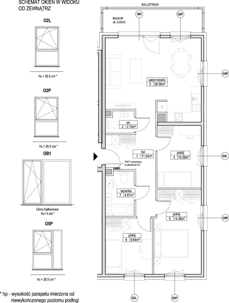 INPRO S.A. - Atut - mieszkanie 4-pok. 78.97 m2 łazienka i oddzielna toaleta: zdjęcie 94246826