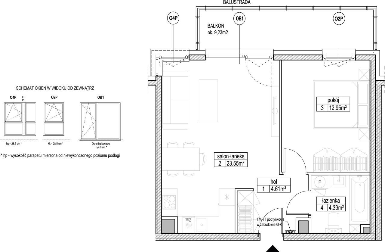 INPRO S.A. - Atut - mieszkanie 2-pok. 45.50 m2: zdjęcie 94246911